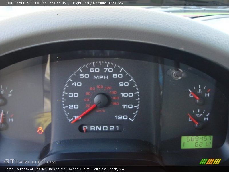 Bright Red / Medium Flint Grey 2008 Ford F150 STX Regular Cab 4x4