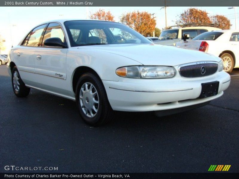 White / Medium Gray 2001 Buick Century Custom