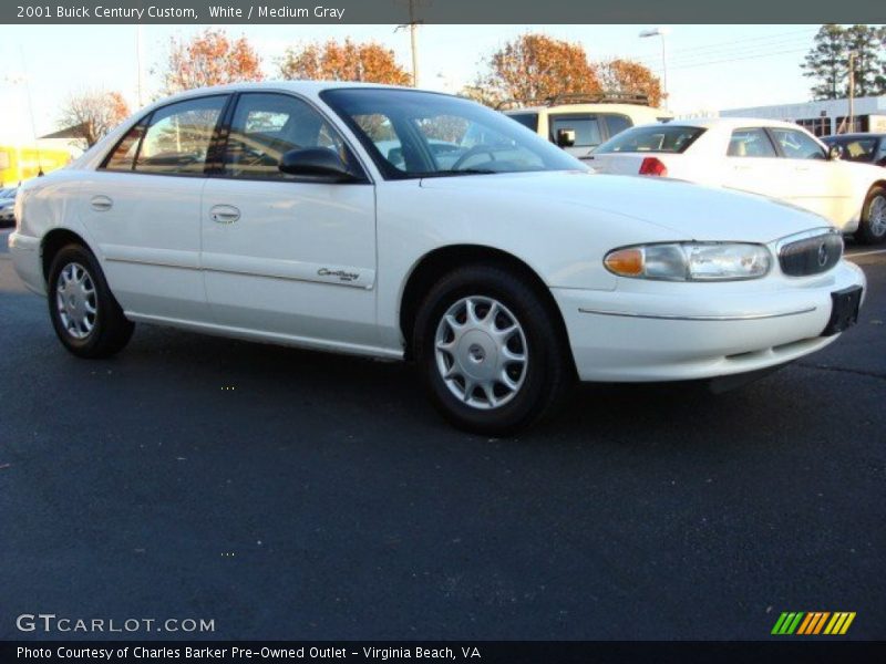 White / Medium Gray 2001 Buick Century Custom
