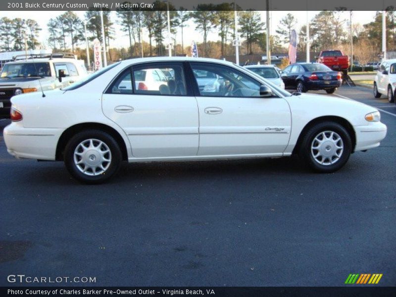 White / Medium Gray 2001 Buick Century Custom