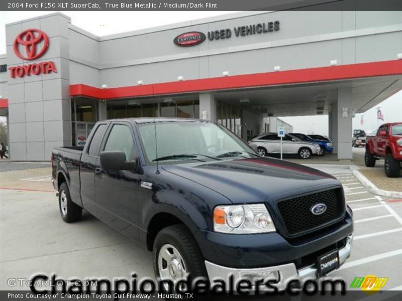 True Blue Metallic / Medium/Dark Flint 2004 Ford F150 XLT SuperCab