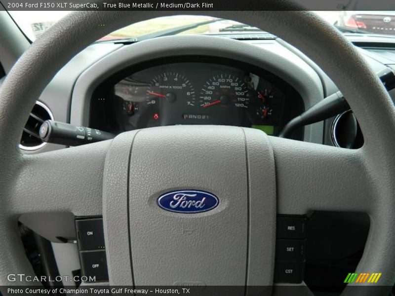 True Blue Metallic / Medium/Dark Flint 2004 Ford F150 XLT SuperCab