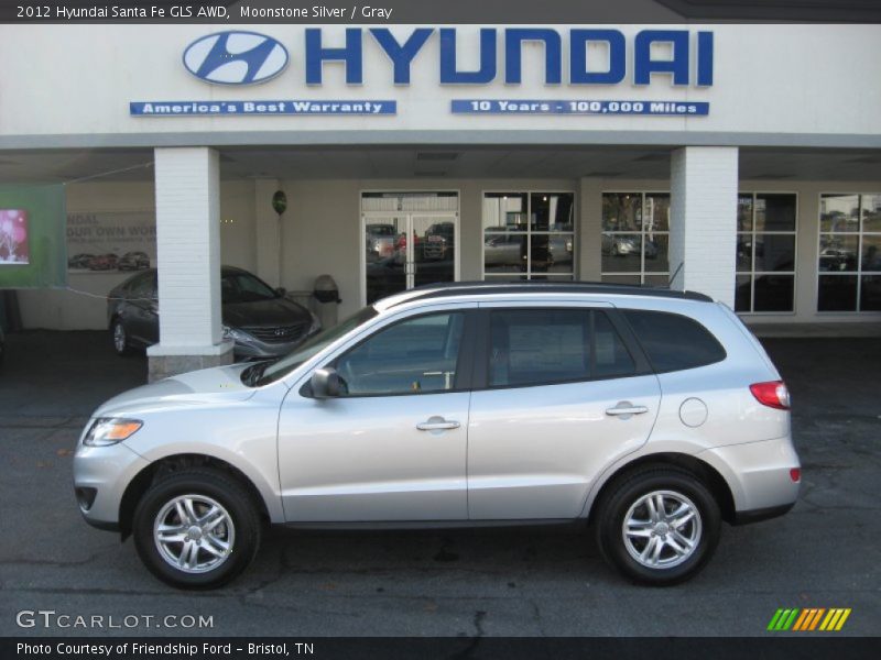 Moonstone Silver / Gray 2012 Hyundai Santa Fe GLS AWD