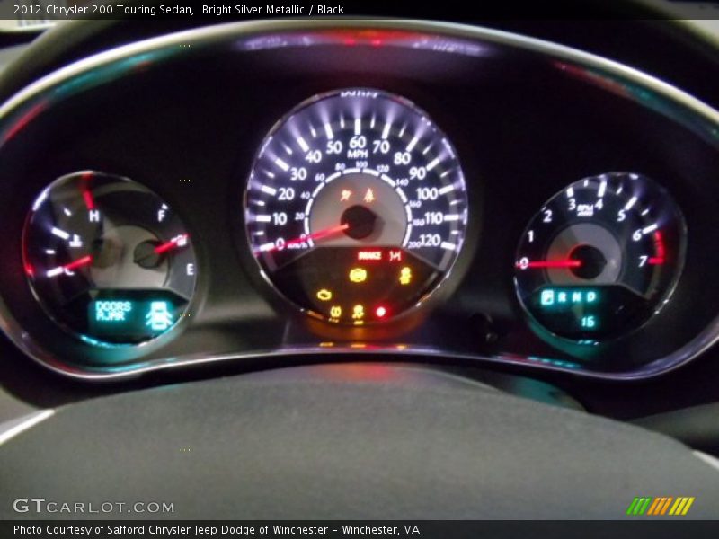 Bright Silver Metallic / Black 2012 Chrysler 200 Touring Sedan