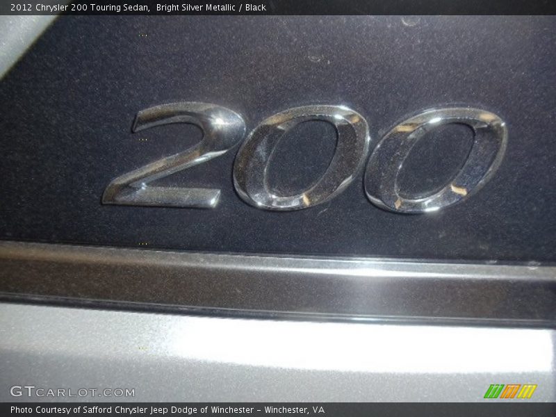Bright Silver Metallic / Black 2012 Chrysler 200 Touring Sedan