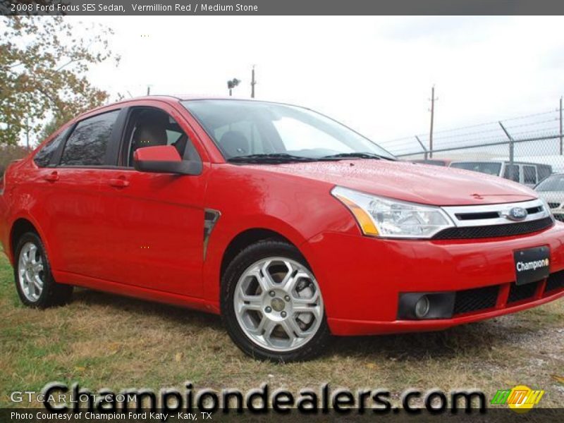 Vermillion Red / Medium Stone 2008 Ford Focus SES Sedan