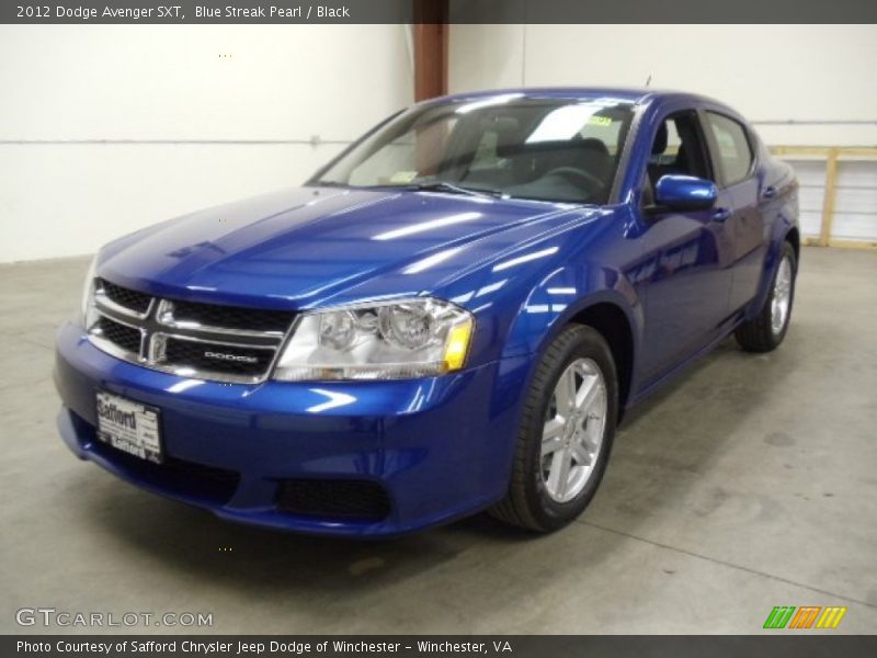 Blue Streak Pearl / Black 2012 Dodge Avenger SXT