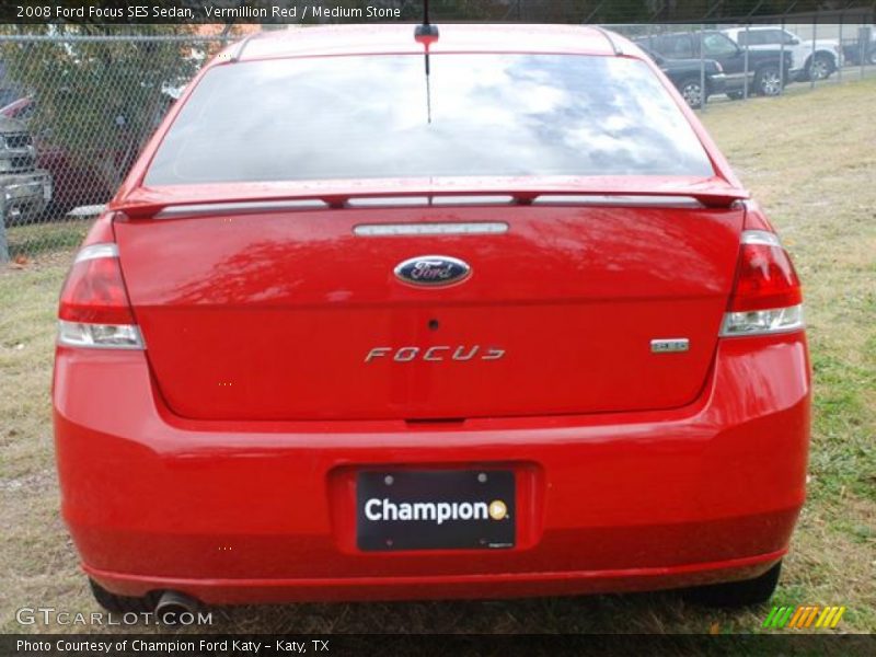 Vermillion Red / Medium Stone 2008 Ford Focus SES Sedan