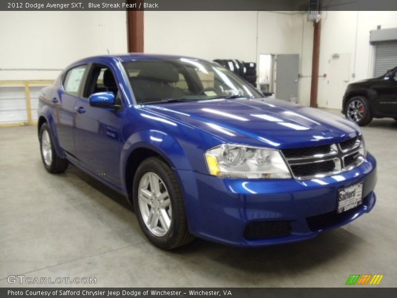 Blue Streak Pearl / Black 2012 Dodge Avenger SXT