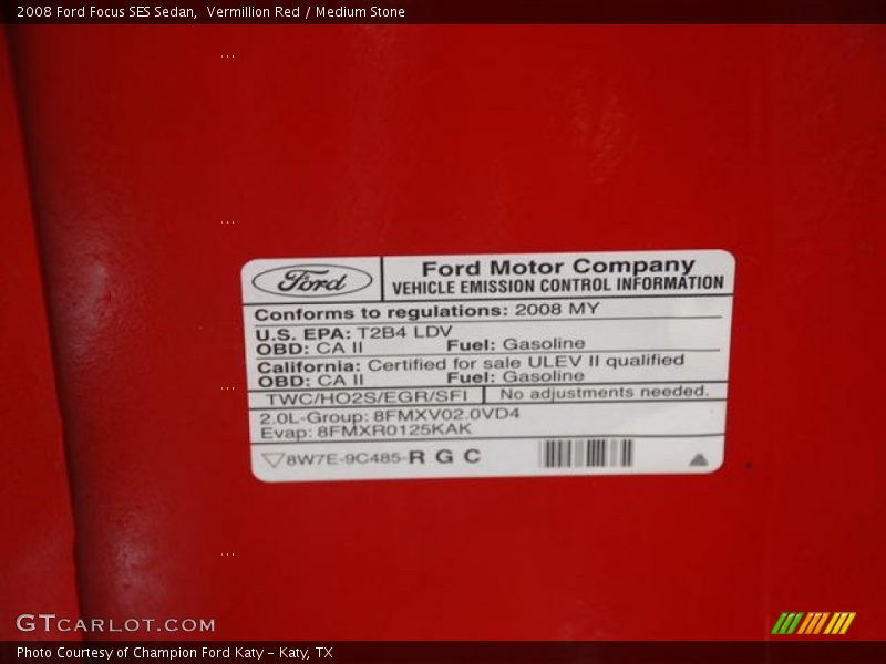 Vermillion Red / Medium Stone 2008 Ford Focus SES Sedan
