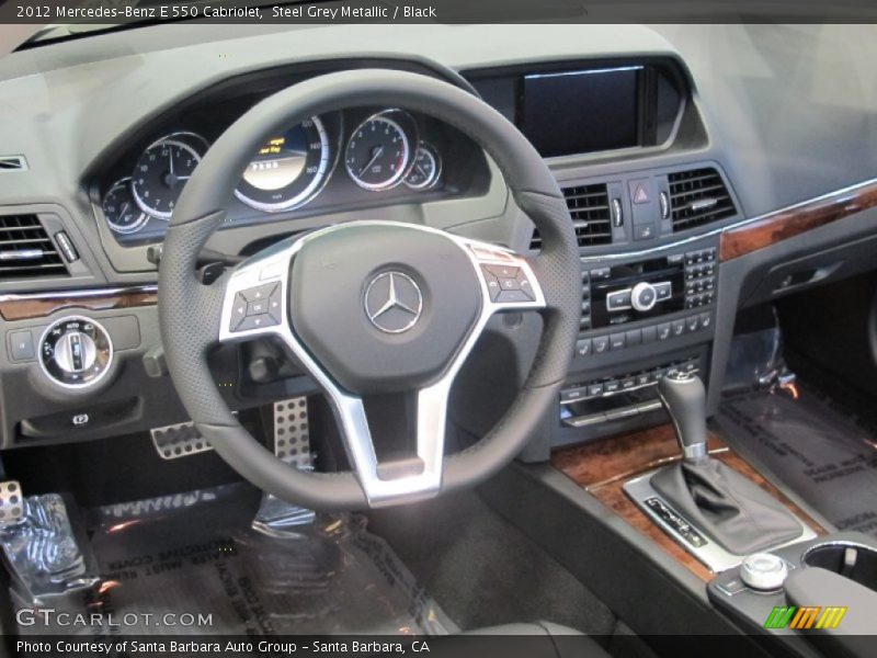 Steel Grey Metallic / Black 2012 Mercedes-Benz E 550 Cabriolet