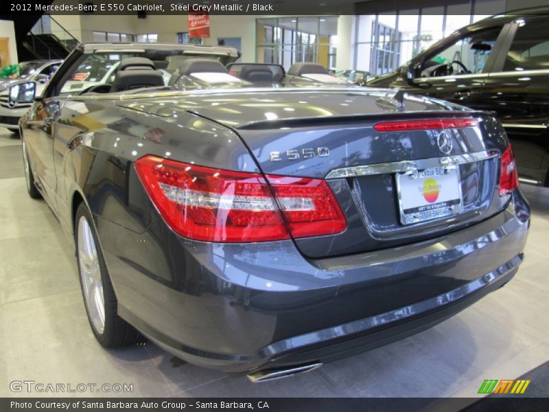 Steel Grey Metallic / Black 2012 Mercedes-Benz E 550 Cabriolet
