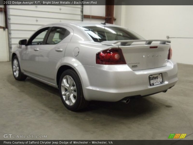 Bright Silver Metallic / Black/Silver/Red 2012 Dodge Avenger R/T