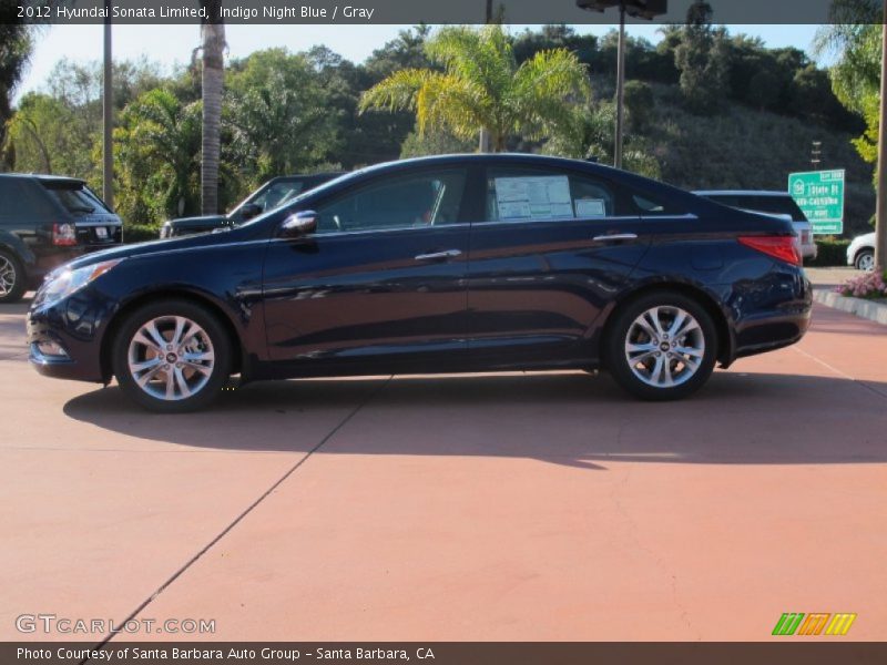 Indigo Night Blue / Gray 2012 Hyundai Sonata Limited