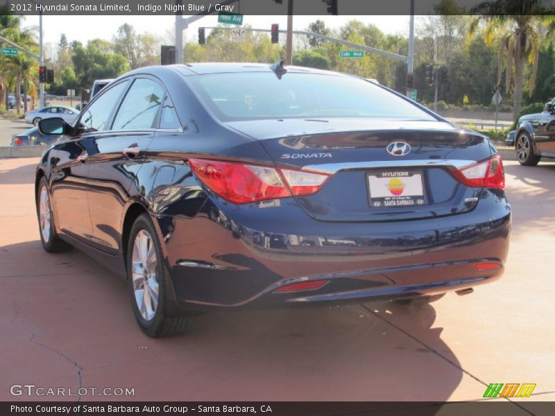 Indigo Night Blue / Gray 2012 Hyundai Sonata Limited