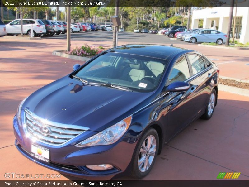 Indigo Night Blue / Gray 2012 Hyundai Sonata Limited