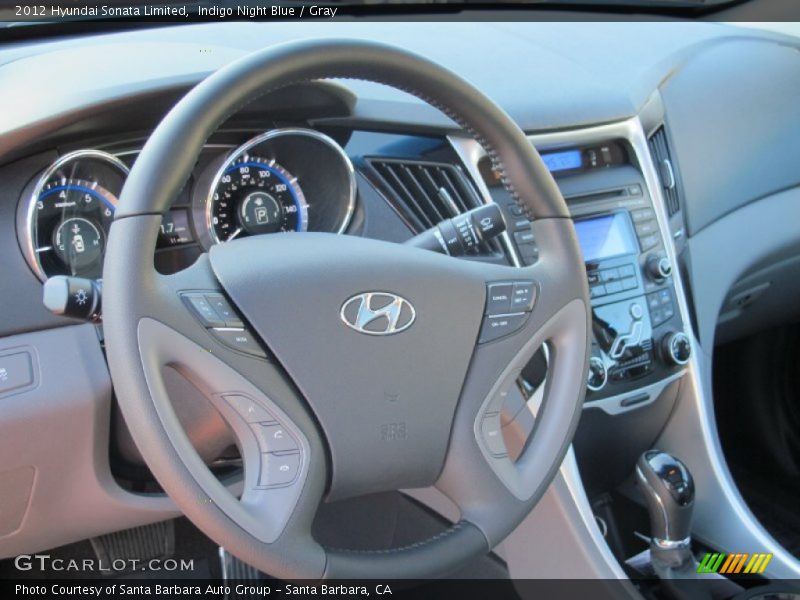 Indigo Night Blue / Gray 2012 Hyundai Sonata Limited