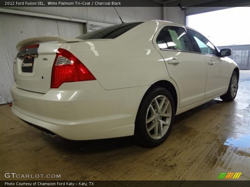 White Platinum Tri-Coat / Charcoal Black 2012 Ford Fusion SEL