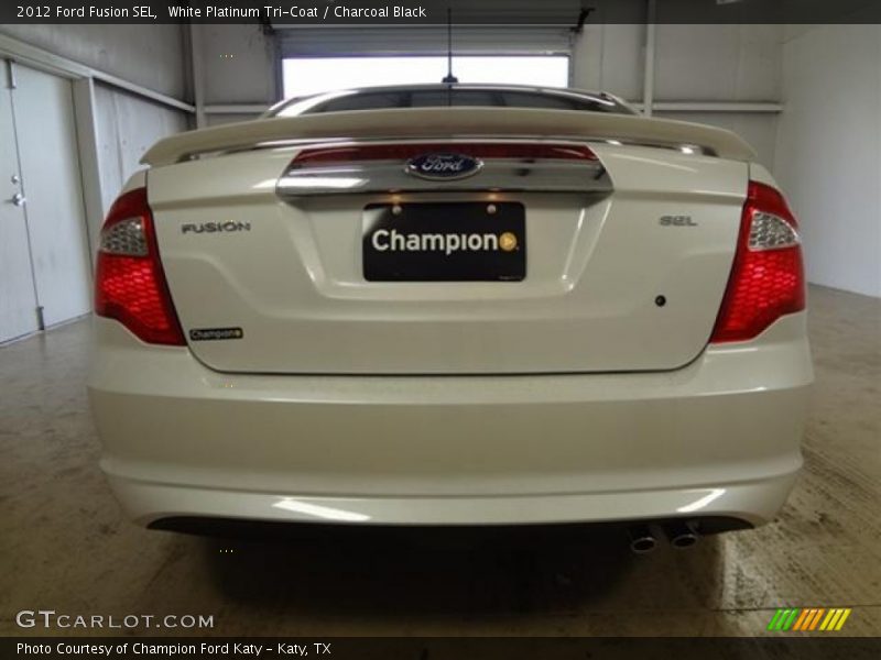 White Platinum Tri-Coat / Charcoal Black 2012 Ford Fusion SEL