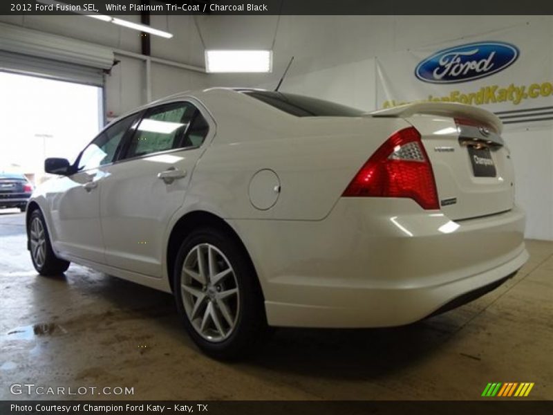 White Platinum Tri-Coat / Charcoal Black 2012 Ford Fusion SEL