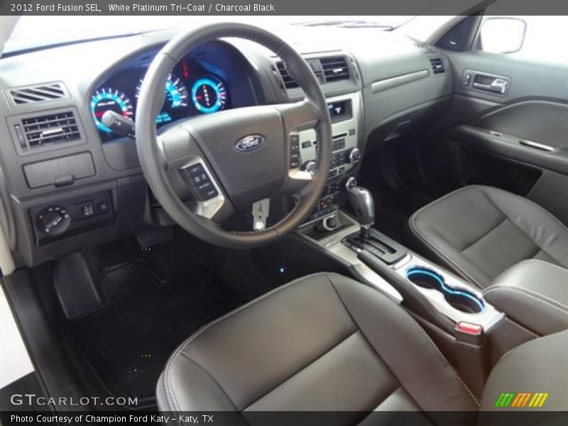 White Platinum Tri-Coat / Charcoal Black 2012 Ford Fusion SEL