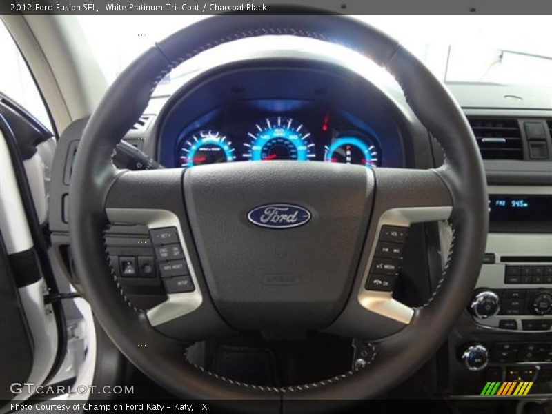 White Platinum Tri-Coat / Charcoal Black 2012 Ford Fusion SEL