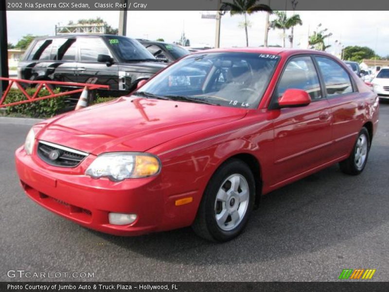Classic Red / Gray 2002 Kia Spectra GSX Sedan