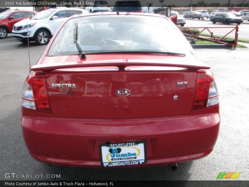 Classic Red / Gray 2002 Kia Spectra GSX Sedan