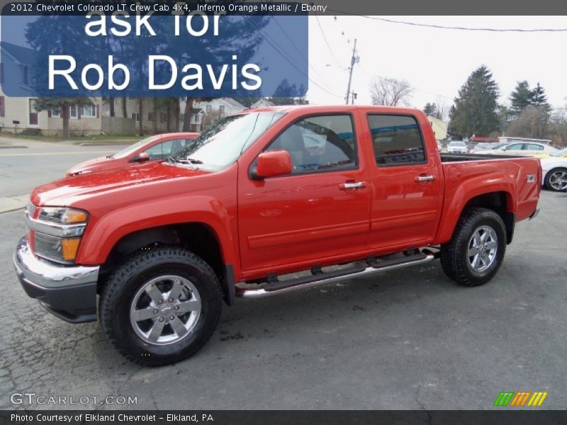 Inferno Orange Metallic / Ebony 2012 Chevrolet Colorado LT Crew Cab 4x4