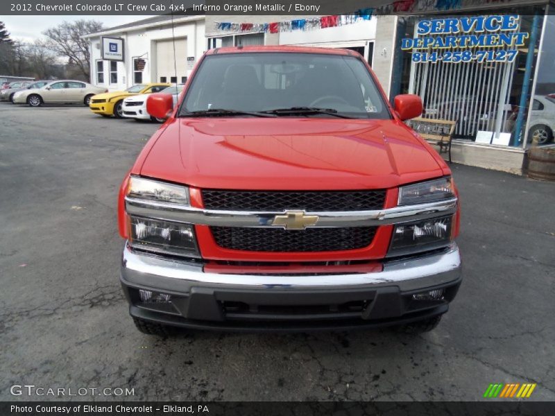 Inferno Orange Metallic / Ebony 2012 Chevrolet Colorado LT Crew Cab 4x4