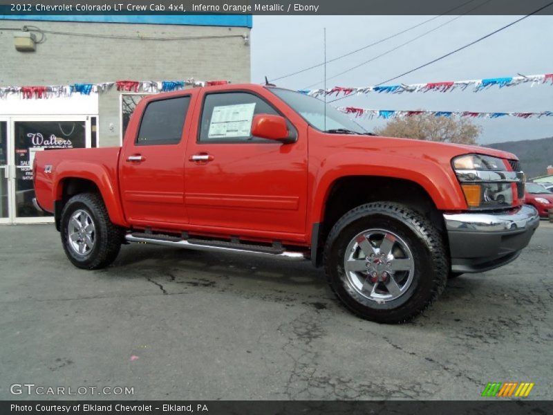 Inferno Orange Metallic / Ebony 2012 Chevrolet Colorado LT Crew Cab 4x4