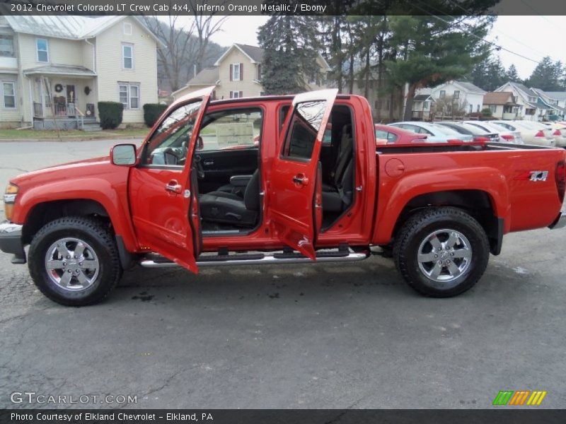 Inferno Orange Metallic / Ebony 2012 Chevrolet Colorado LT Crew Cab 4x4