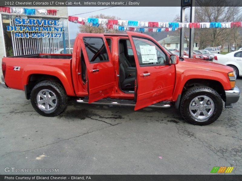 Inferno Orange Metallic / Ebony 2012 Chevrolet Colorado LT Crew Cab 4x4