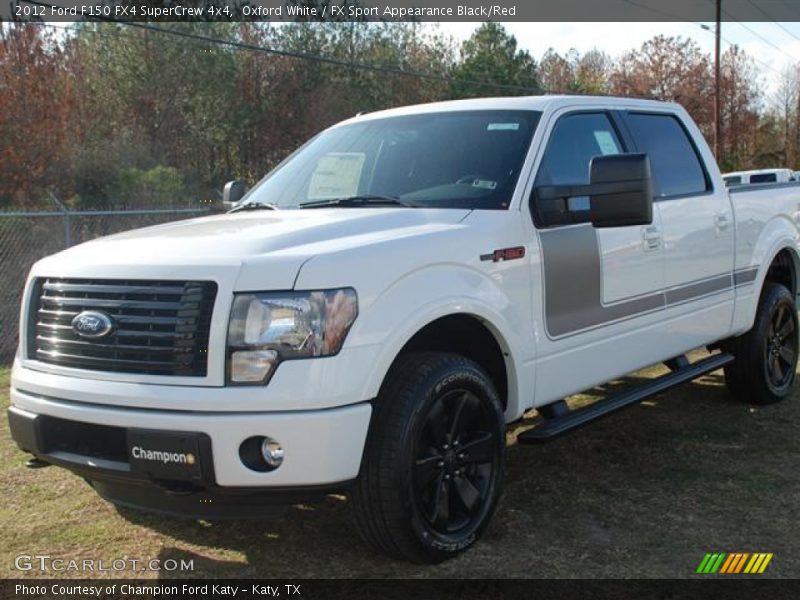Oxford White / FX Sport Appearance Black/Red 2012 Ford F150 FX4 SuperCrew 4x4
