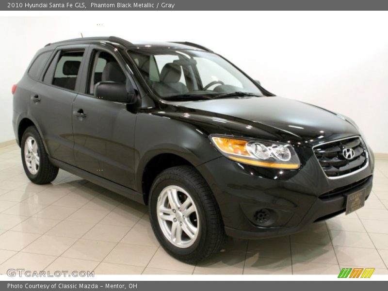 Phantom Black Metallic / Gray 2010 Hyundai Santa Fe GLS