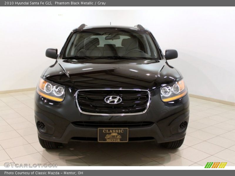 Phantom Black Metallic / Gray 2010 Hyundai Santa Fe GLS
