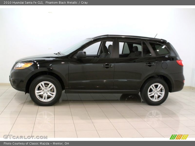 Phantom Black Metallic / Gray 2010 Hyundai Santa Fe GLS