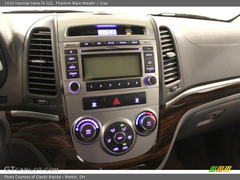 Phantom Black Metallic / Gray 2010 Hyundai Santa Fe GLS