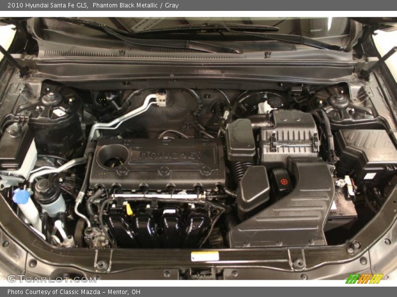 Phantom Black Metallic / Gray 2010 Hyundai Santa Fe GLS