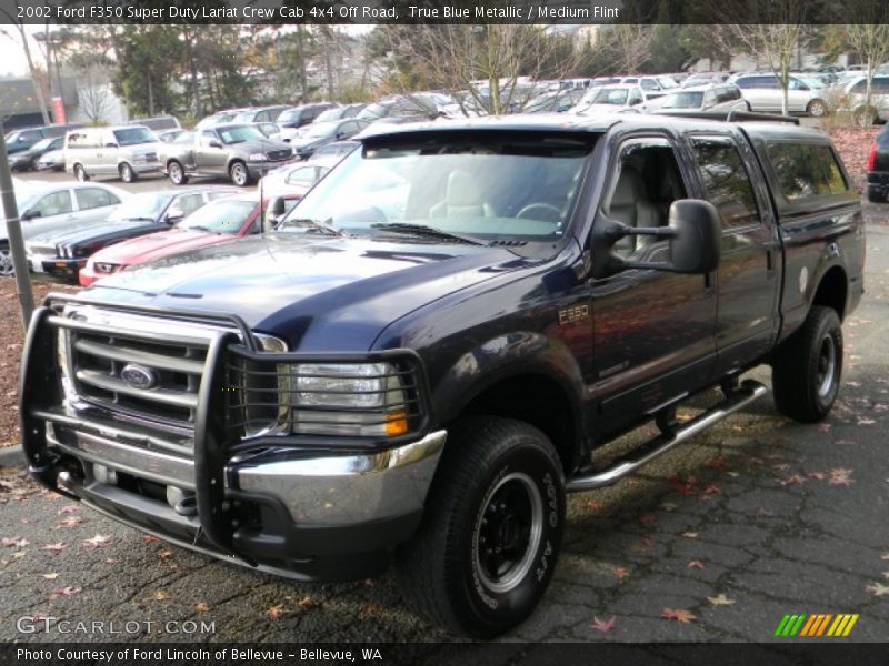 True Blue Metallic / Medium Flint 2002 Ford F350 Super Duty Lariat Crew Cab 4x4 Off Road