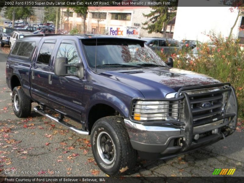 True Blue Metallic / Medium Flint 2002 Ford F350 Super Duty Lariat Crew Cab 4x4 Off Road