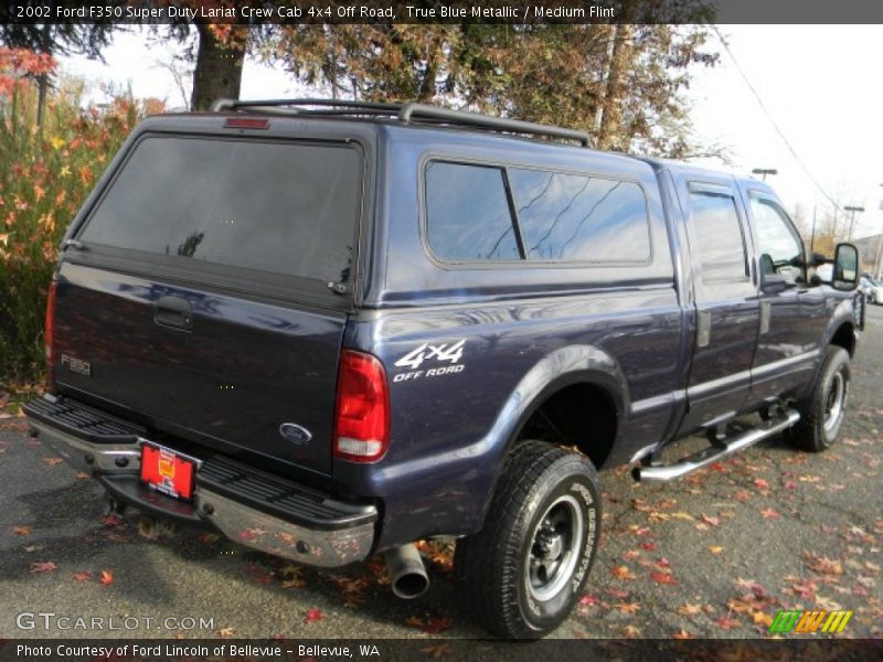 True Blue Metallic / Medium Flint 2002 Ford F350 Super Duty Lariat Crew Cab 4x4 Off Road