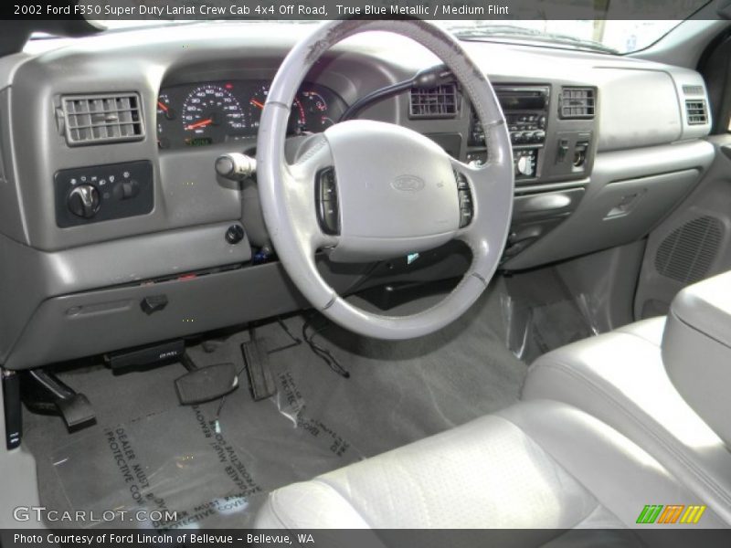 True Blue Metallic / Medium Flint 2002 Ford F350 Super Duty Lariat Crew Cab 4x4 Off Road