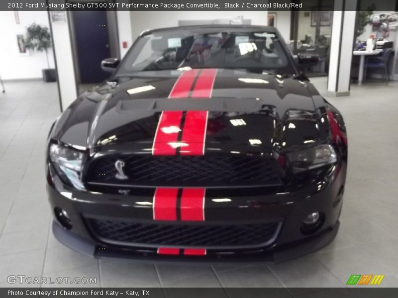 Black / Charcoal Black/Red 2012 Ford Mustang Shelby GT500 SVT Performance Package Convertible
