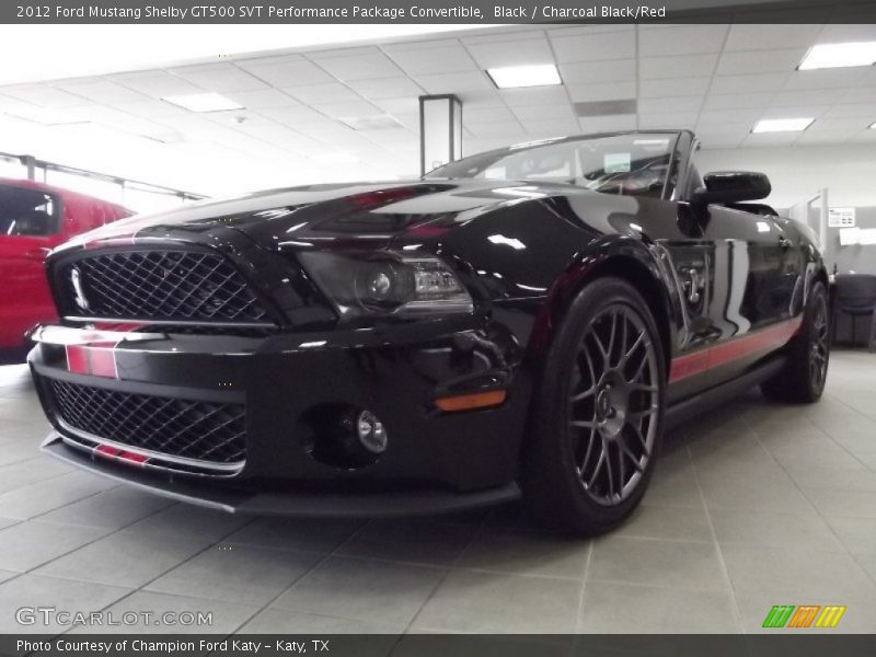 Black / Charcoal Black/Red 2012 Ford Mustang Shelby GT500 SVT Performance Package Convertible