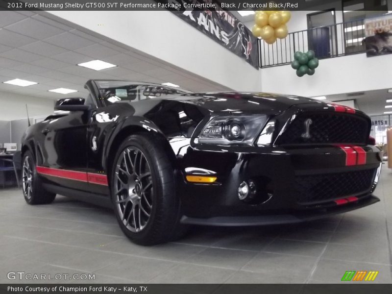 Front 3/4 View of 2012 Mustang Shelby GT500 SVT Performance Package Convertible