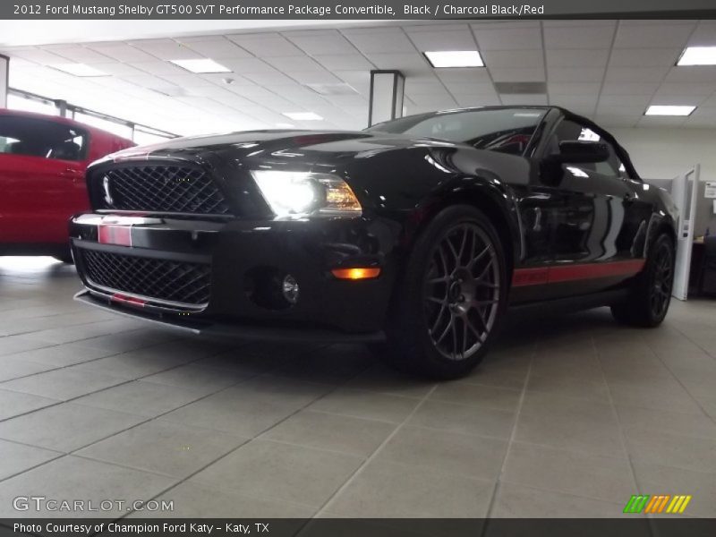 Black / Charcoal Black/Red 2012 Ford Mustang Shelby GT500 SVT Performance Package Convertible