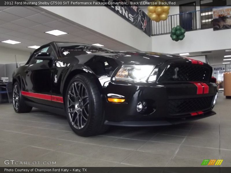 Black / Charcoal Black/Red 2012 Ford Mustang Shelby GT500 SVT Performance Package Convertible