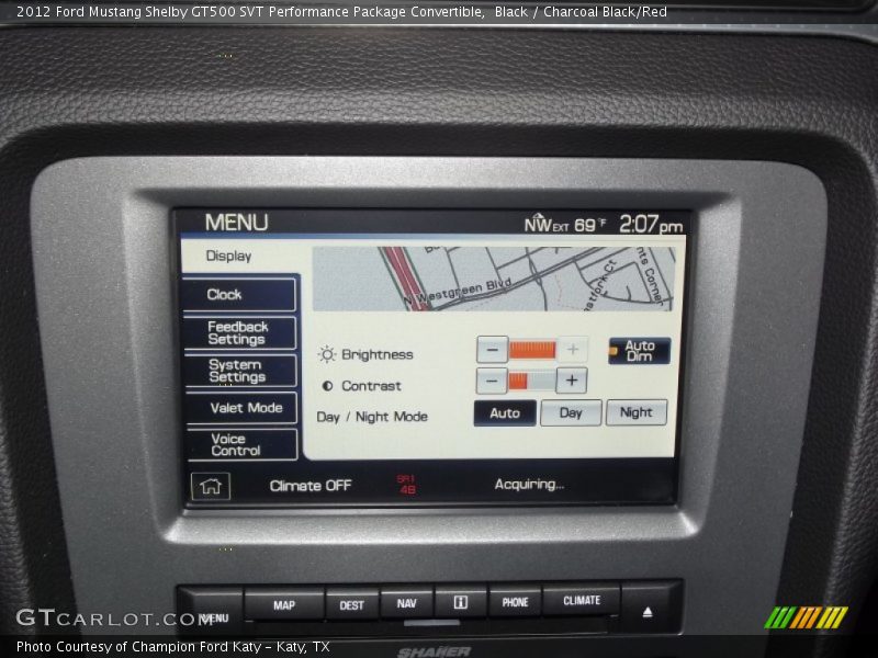 Navigation of 2012 Mustang Shelby GT500 SVT Performance Package Convertible