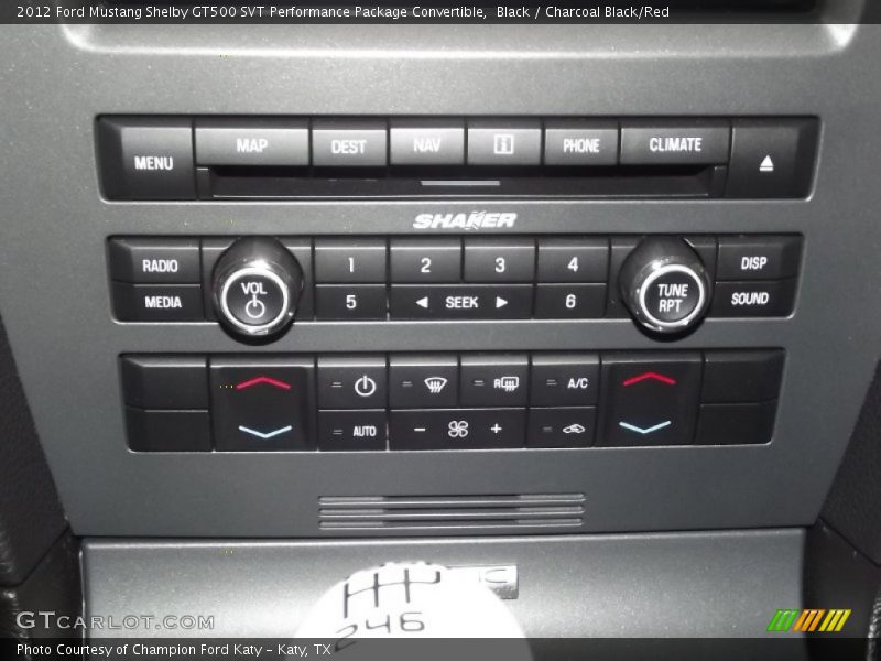 Controls of 2012 Mustang Shelby GT500 SVT Performance Package Convertible